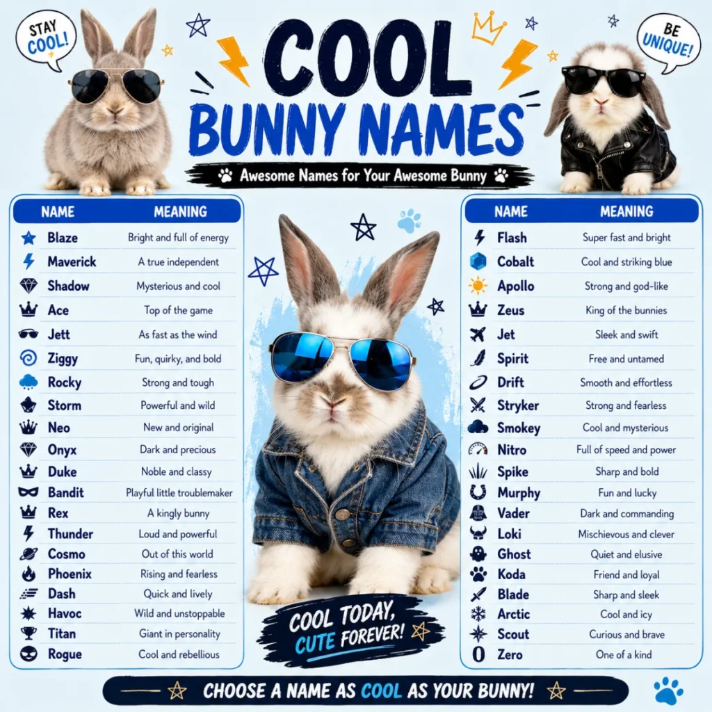 Square infographic highlighting common bunny naming mistakes with colorful icons, practical tips, and advice for choosing the perfect rabbit name.