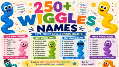 Cute and funny Wiggles names for pets, characters, and playful personalities