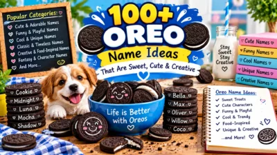 100+ Oreo name ideas featuring sweet, cute, funny, creative, unique, and cookie-inspired names