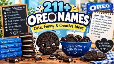 211+ Oreo names featuring cute, funny, creative, unique, food-inspired, and cookie-themed name ideas