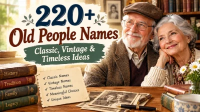220+ old people names featuring classic, vintage, timeless, and nostalgic name ideas
