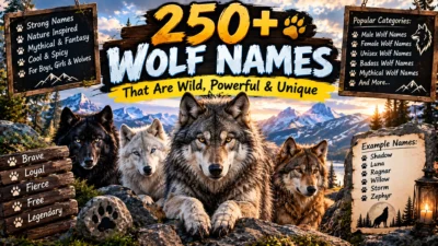 250+ wolf names featuring wild, powerful, unique, mythical, cool, and nature-inspired wolf name ideas