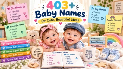 403+ baby names featuring cute, beautiful, unique, meaningful, classic, modern, and gender-neutral name ideas